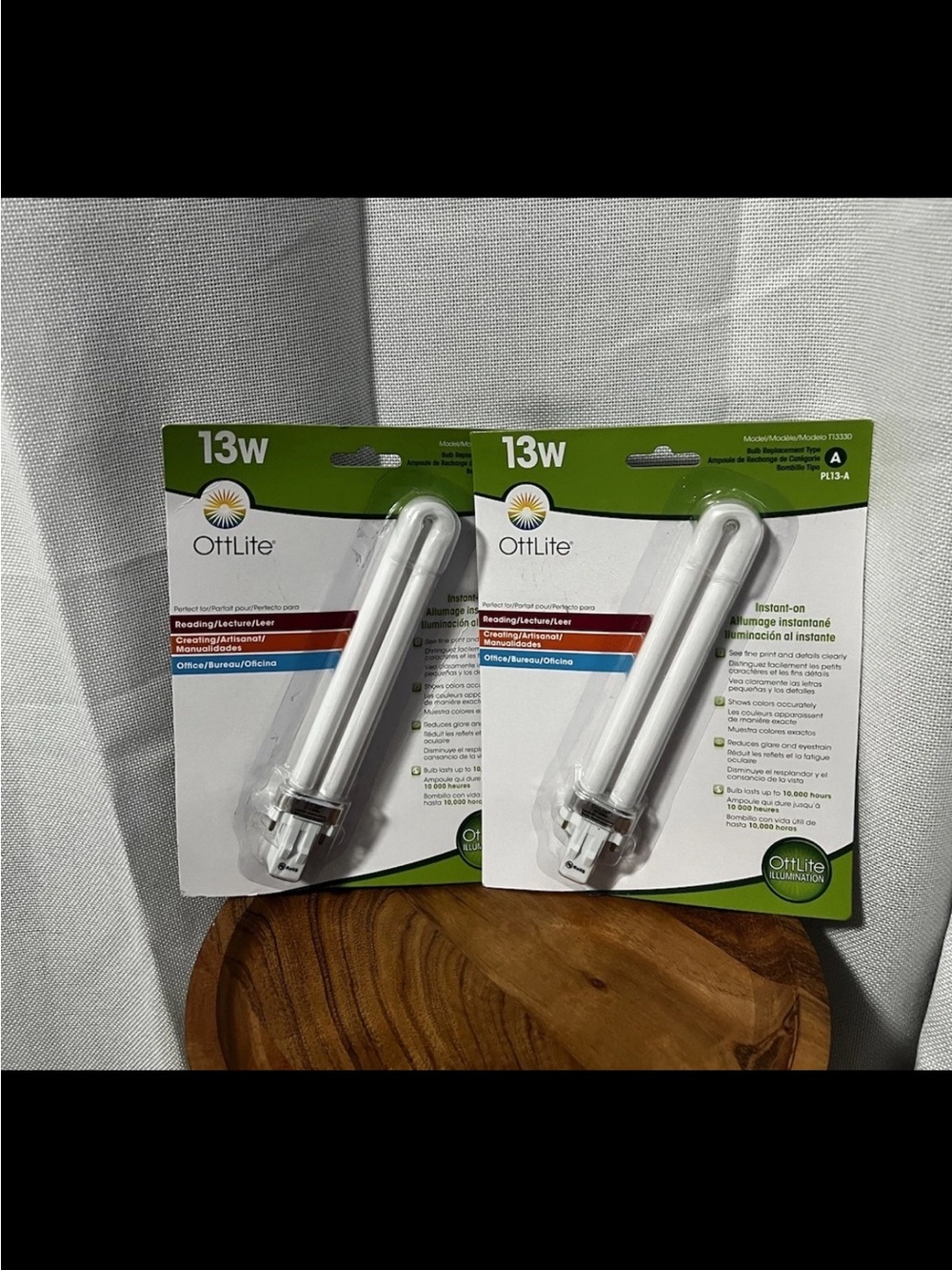 OttLite 13W HD Replacement Bulb PL13-A High Def Natural Lighting T13330 - 2pk